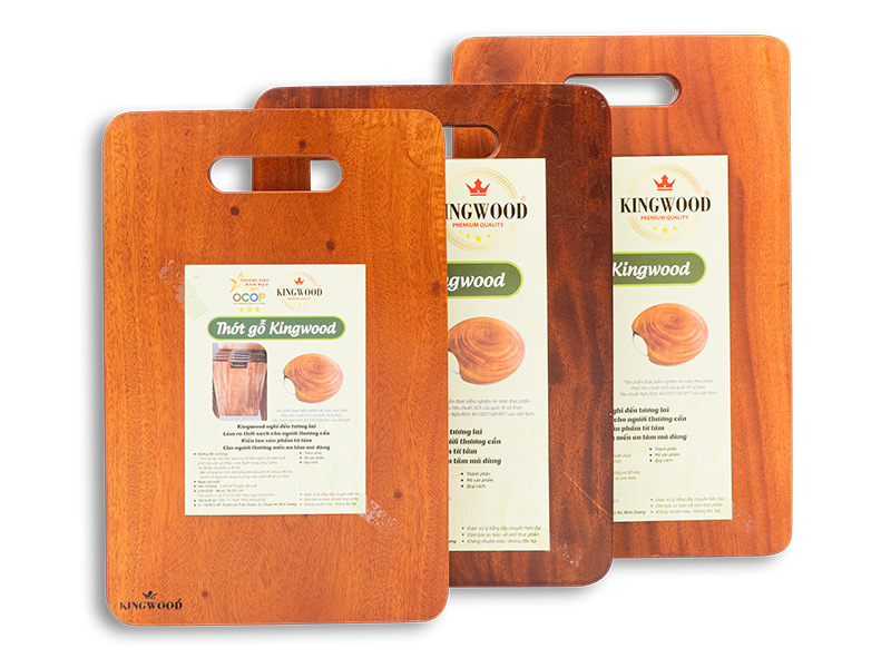 Thớt gỗ Xà Cừ hình chữ nhật Kingwood
